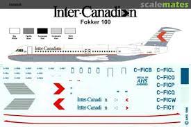 AHS 4050 Decals 1:144 Inter-Canadian Fokker 100