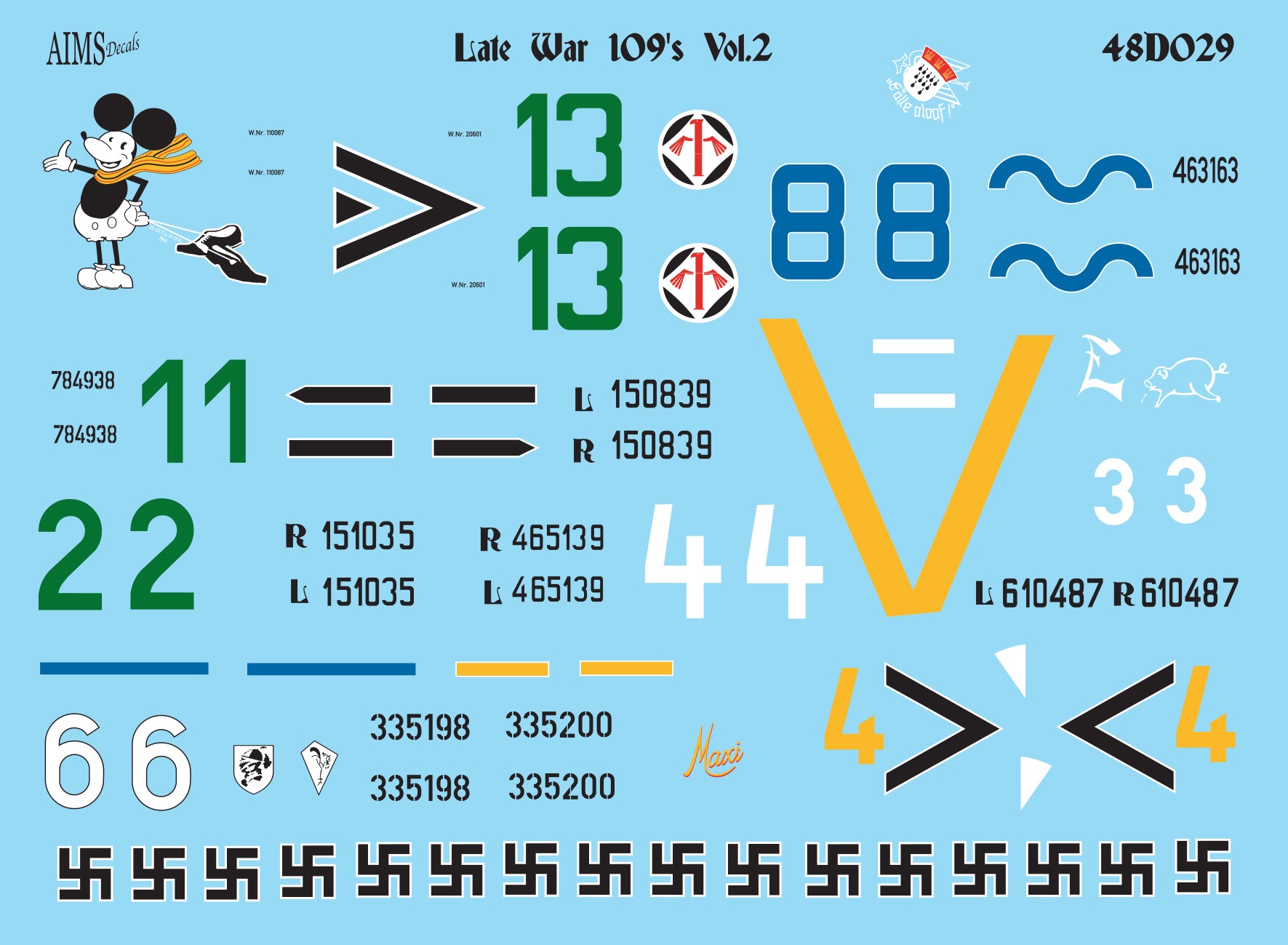 Aims Decals Late War 109s Vol.2 1/48