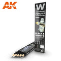AK 10039 Weathering Pencils Black & White Shading & Effects Set