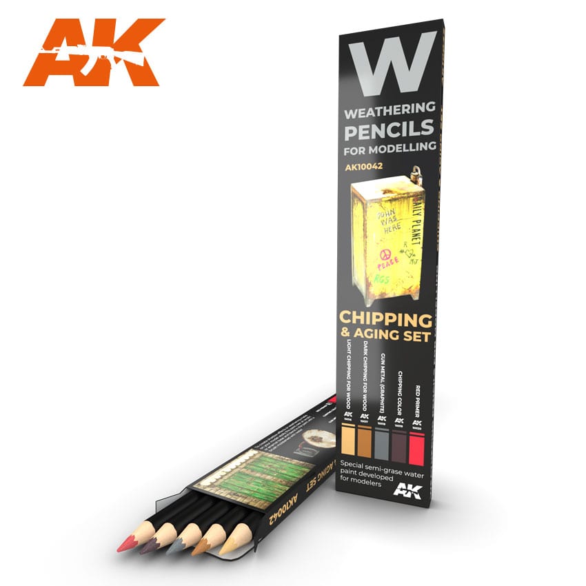 AK10042 Weathering Pencils Chipping & Aging Set