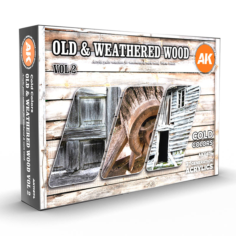 AK11674 3Gen Acrylic Old & Weathered Wood Vol 2. Color Set