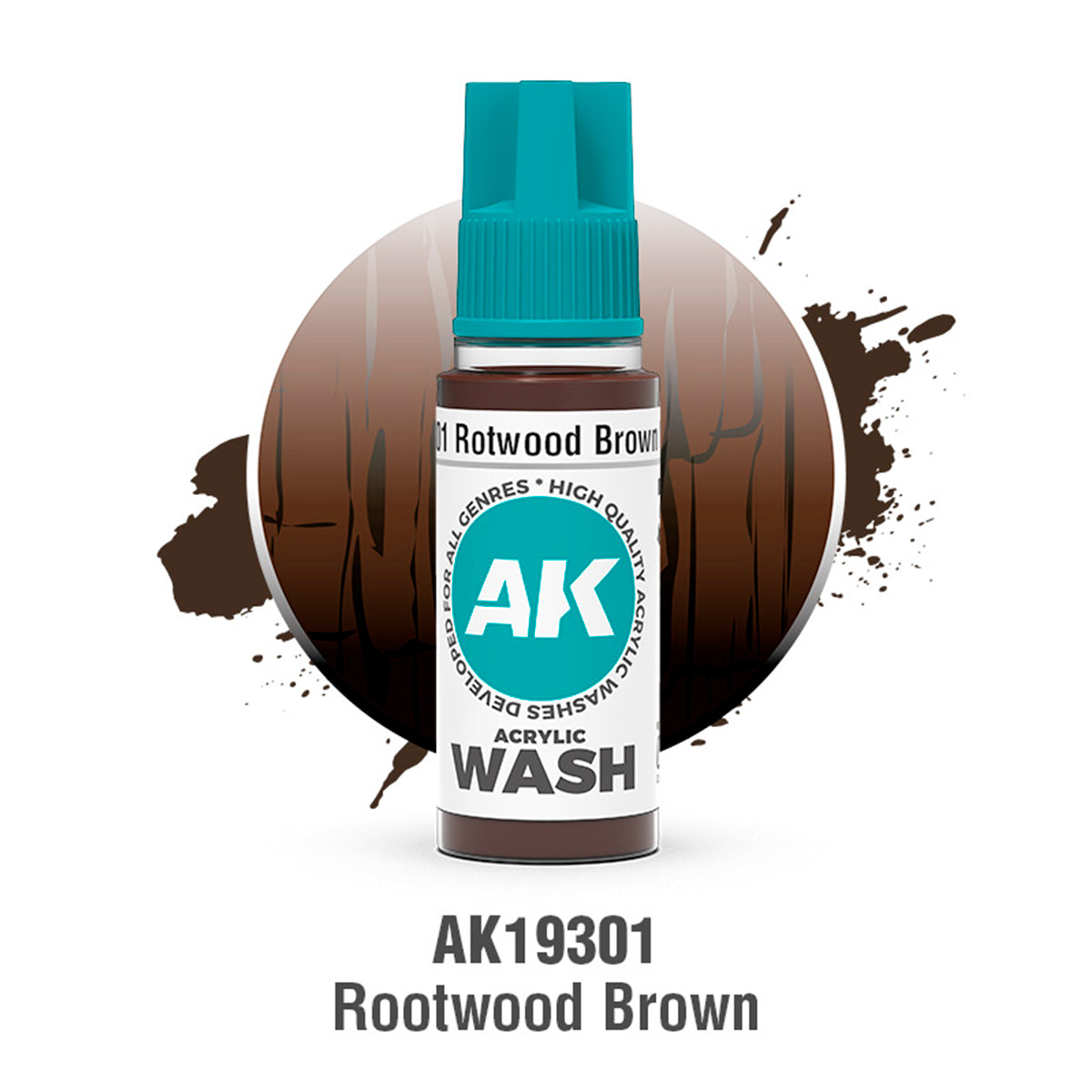 AK19301 Acrylic Wash Rotwood Brown Wash