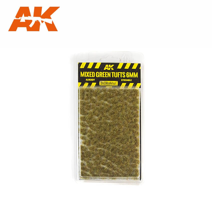 AK 8119 Mixed Green Tufts 6mm
