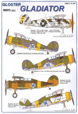 AML Decals 1/72. Gloster Gladiator