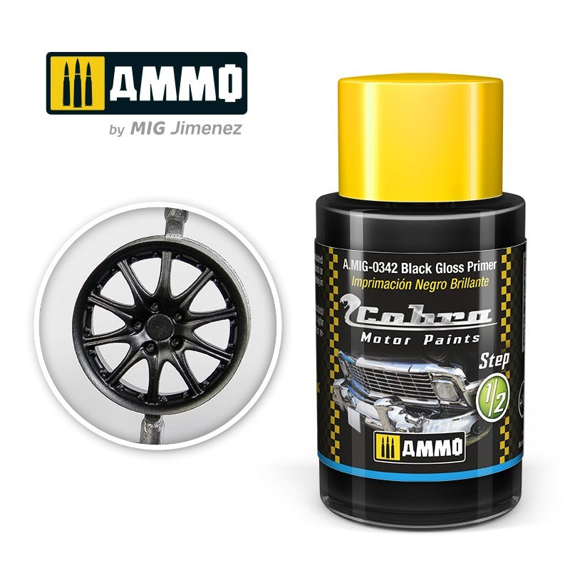 AMIG 0342 Cobra Motor Black Gloss Primer 30ml.