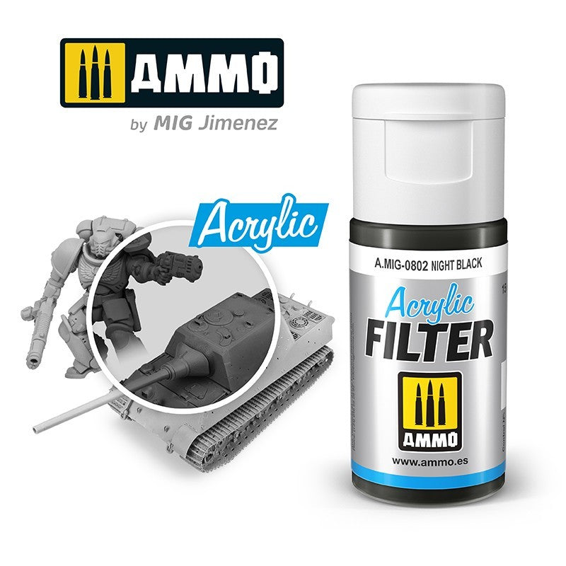 AMIG 0802 Acrylic Filter Night Black 15ml.