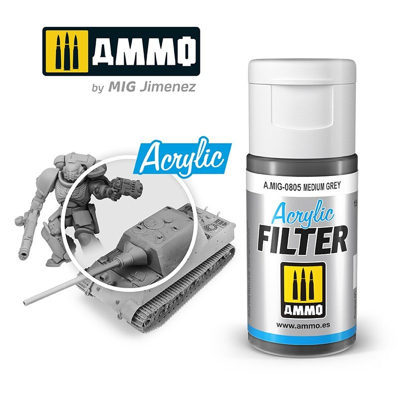AMIG 0805 Acrylic Filter Medium Grey 15ml.