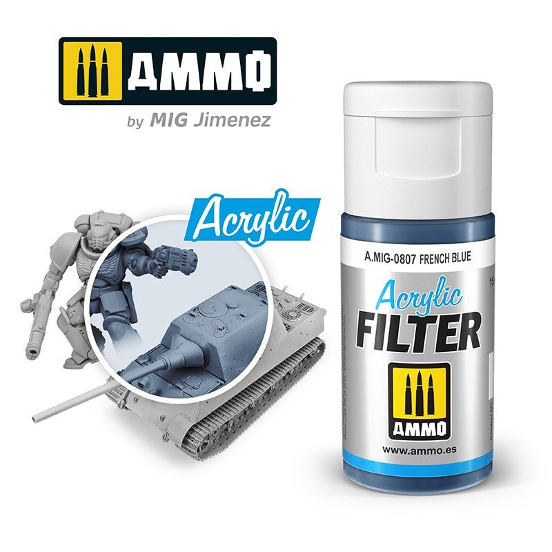 AMIG 0807 Acrylic Filter French Blue 15ml.
