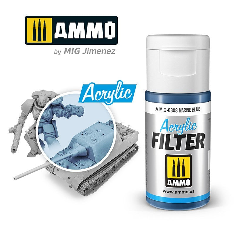 AMIG 0808 Acrylic Filter Marine Blue 15ml.