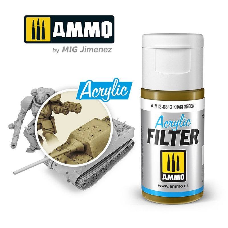 AMIG 0812 Acrylic Filter Khaki Green 15ml.