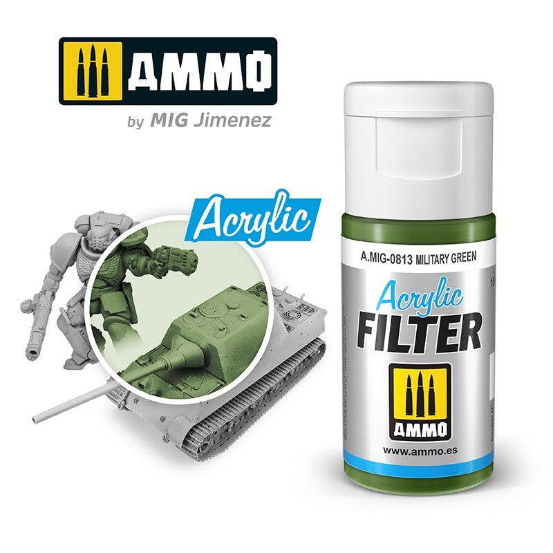 AMIG 0813 Acrylic Filter Military Green 15ml.