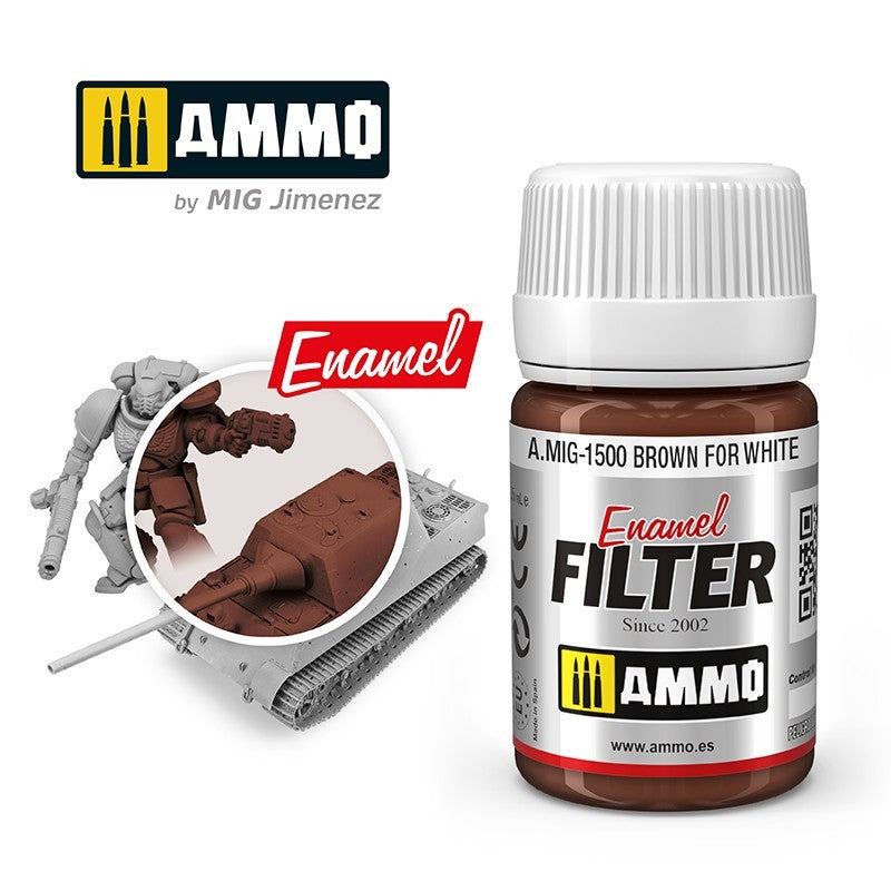 AMIG 1500 Enamel Filter Brown for White 35ml.