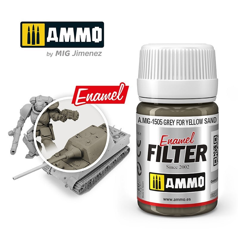 AMIG 1505 Enamel Filter Grey for Yellow Sand 35ml.