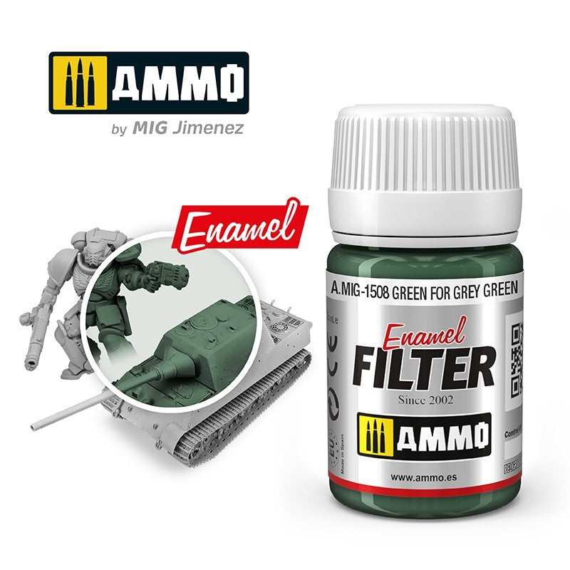 AMIG 1508 Enamel Filter Green for Grey Green 35ml.