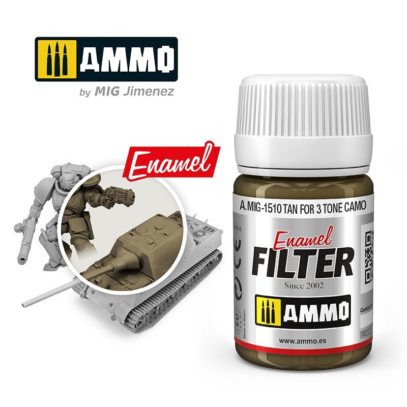 AMIG 1510 Enamel Filter Tan for 3 Tone Camo 35ml.