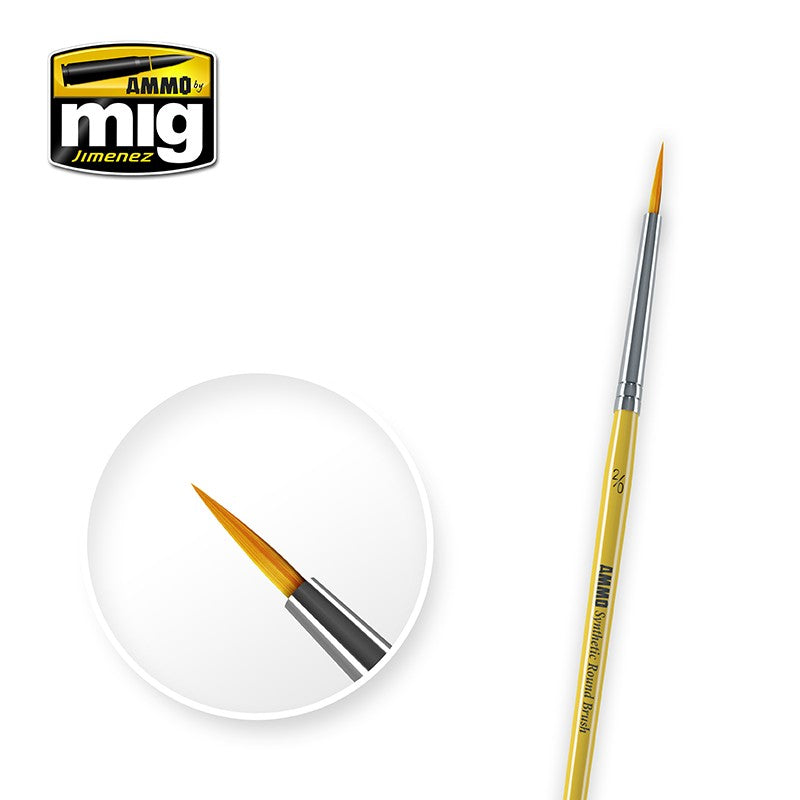 Amig 8612 2/0 Synthetic Round Brush