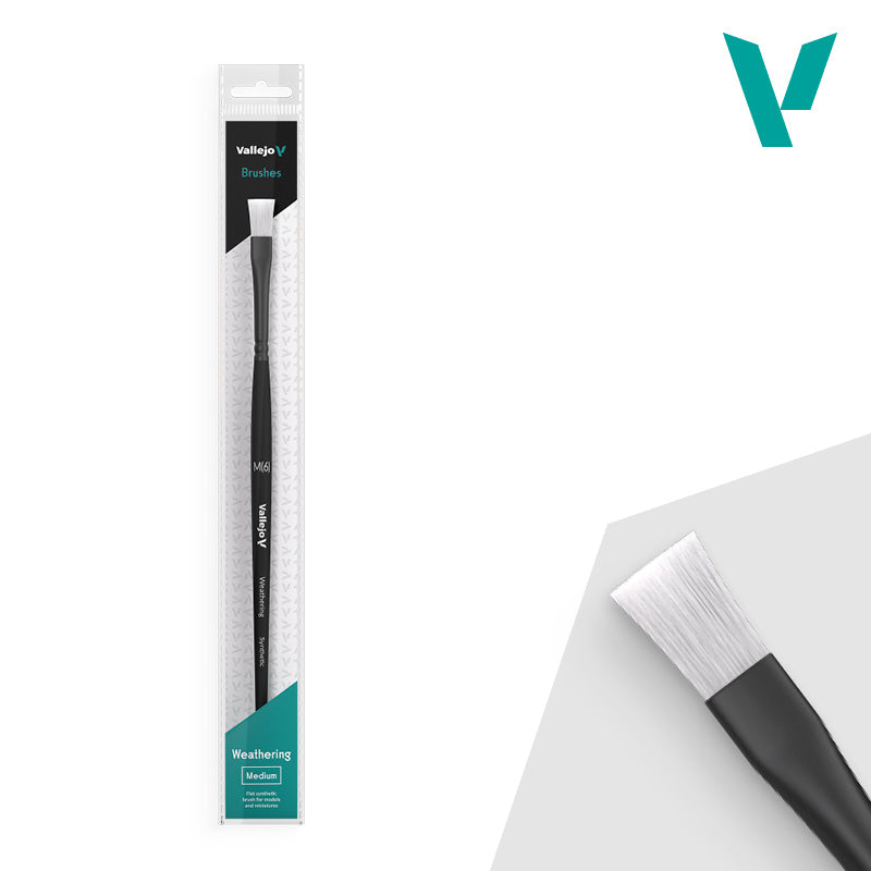 Vallejo Brushes Medium Weathering Synthetic Flat