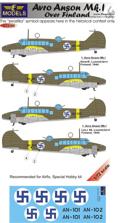 LF Decals 1/72 Avro Anson Mk.I over Finland.