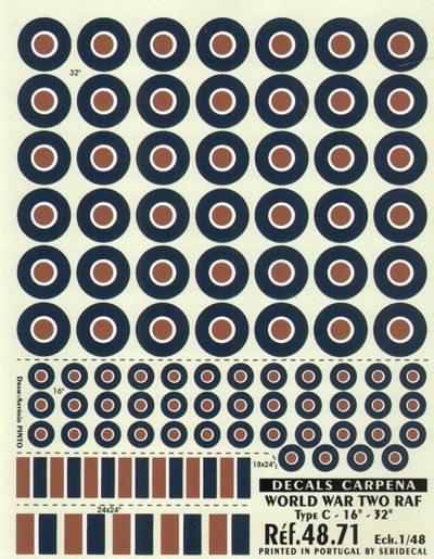 RAF Type C Roundels/National indignia 1/48 decals