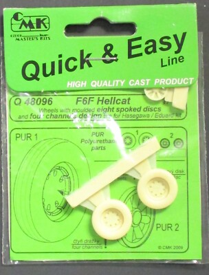 F6F Hellcat Wheels w/ Moulded Eight Spoked Discs 1/48
