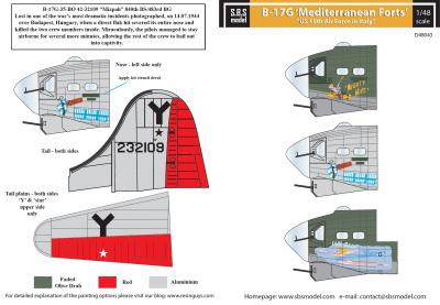 B-17G ´Mediterranean Forts´ "US 15th Air Force in Italy" 1/48 decals