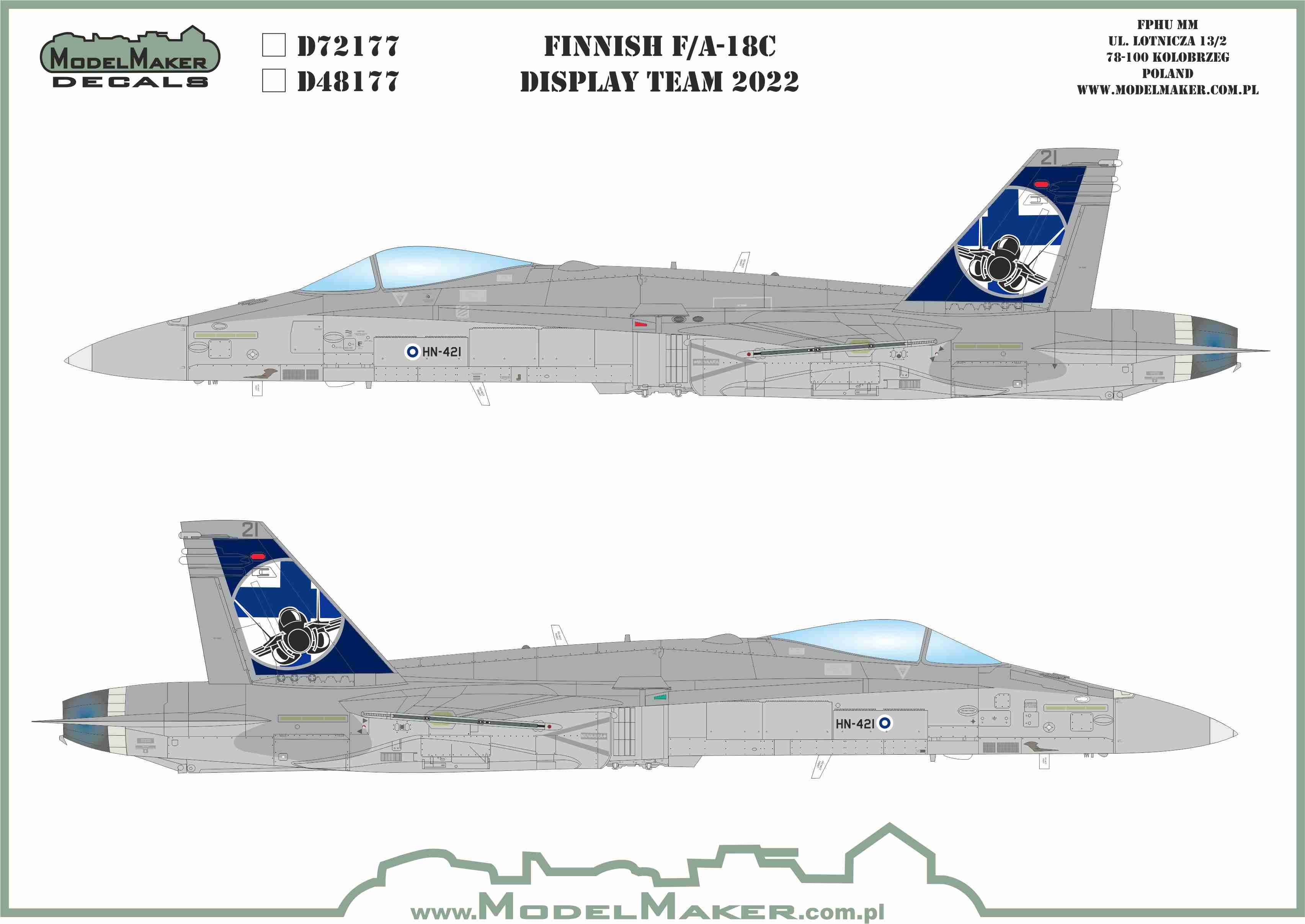Finnish F/A-18 C/D Hornets Display Team 2022 - Generic Set.