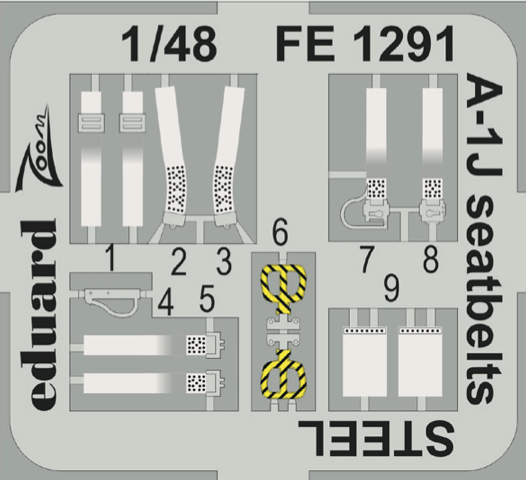 Eduard Seatbelts A-1J 1/48 STEEL