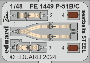 Eduard P-51B/C Seatbelts Steel 1/48