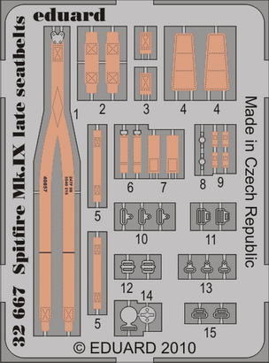 Eduard Spitfire Mk.IX Late Seatbelts Steel 1/32