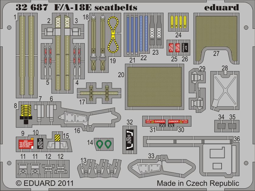 Eduard F/A-18E Seatbelts. 1/32