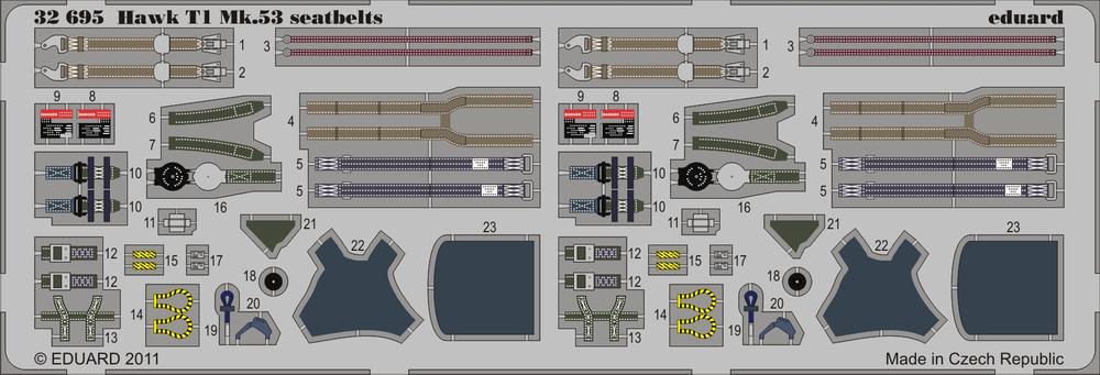 Eduard Hawk T1 Mk.53 Seatbelts 1/32