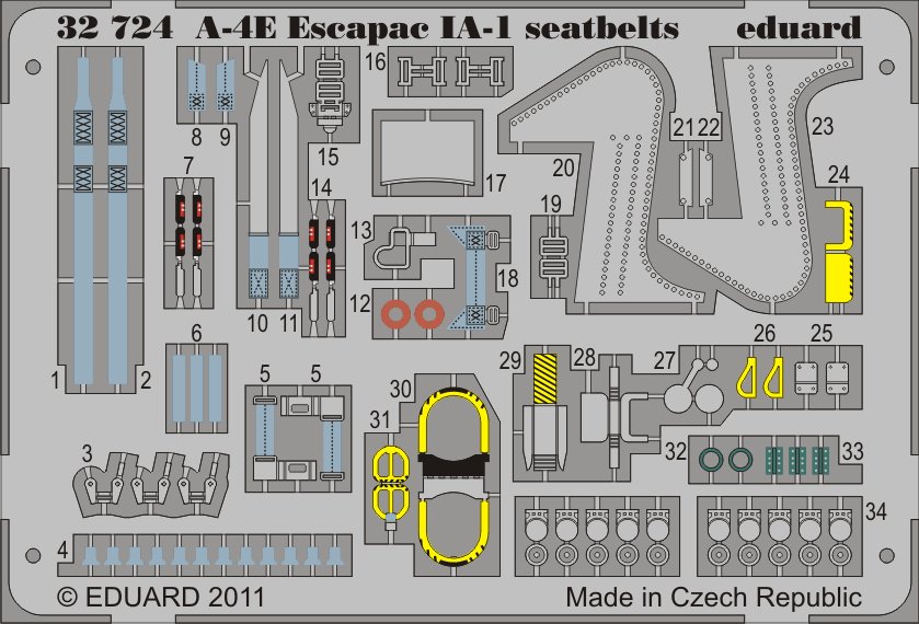 Eduard A-4E Escapac IA-1 Seatbelts 1/32