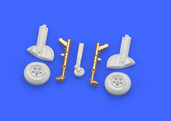 Eduard Brassin Spitfire Mk.IX Legs Bronze w/5 Spoke Wheels, Smooth Tire 1/72
