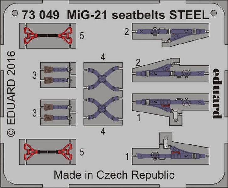 Eduard Seatbelts MiG-21 Steel 1/72
