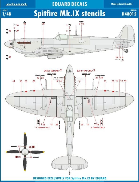 Eduard Decals Spitfire Mk.IX Stencils