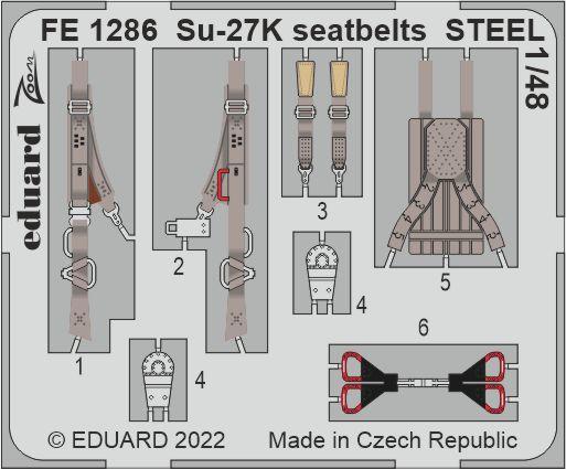 Eduard Seatbelts Su-27K 1/48 STEEL