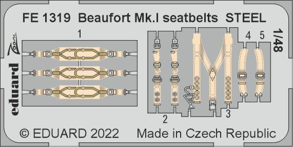 Eduard Beaufort Mk.I Seatbelts Steel 1/48 Etc.