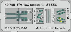 Eduard Seatbelts F/A-18C Steel for Kinetic kit 1/48