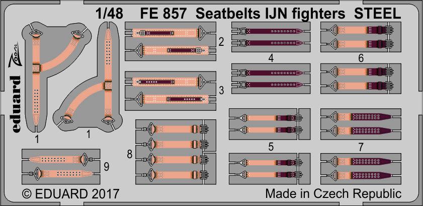 Eduard Seatbelts IJN Fighters WWII 1/48 STEEL