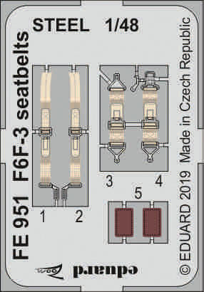 Eduard Seatbelts F6F-3 1/48 Steel