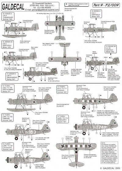 Galdecal Finnish Airforce National Insignia part 9. 1/72