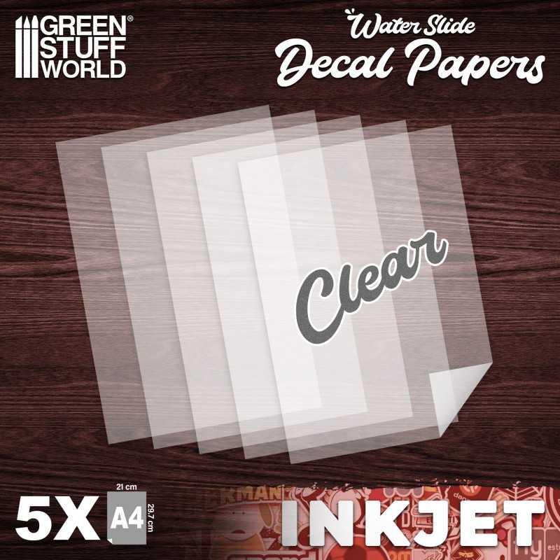 GSW 10066 Inkjet Waterslide Decal Paper Clear/Transparent 5 Sheet