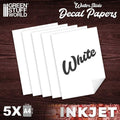 GSW 10067 Inkjet Waterslide Decal Paper White 5 Sheet