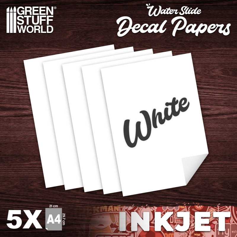 GSW 10067 Inkjet Waterslide Decal Paper White 5 Sheet