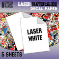 GSW 10069 Laser Waterslide Decal Paper White 5 Sheet