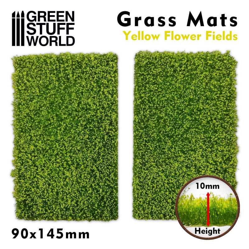 GSW 10341 Grass Mats Cut-Out Yellow Flower Fields 10mm