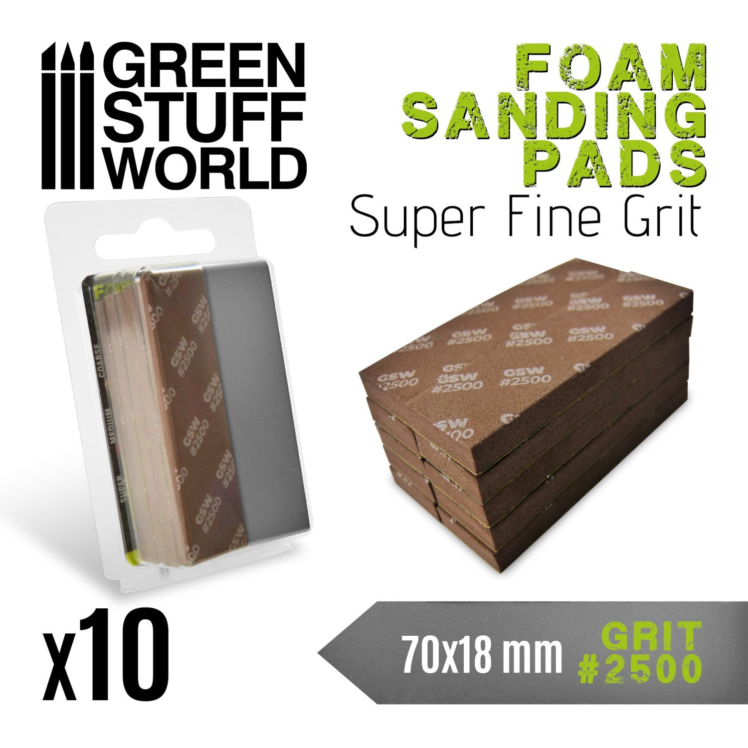 GSW 10775 Foam Sanding Pads - Grit 2500