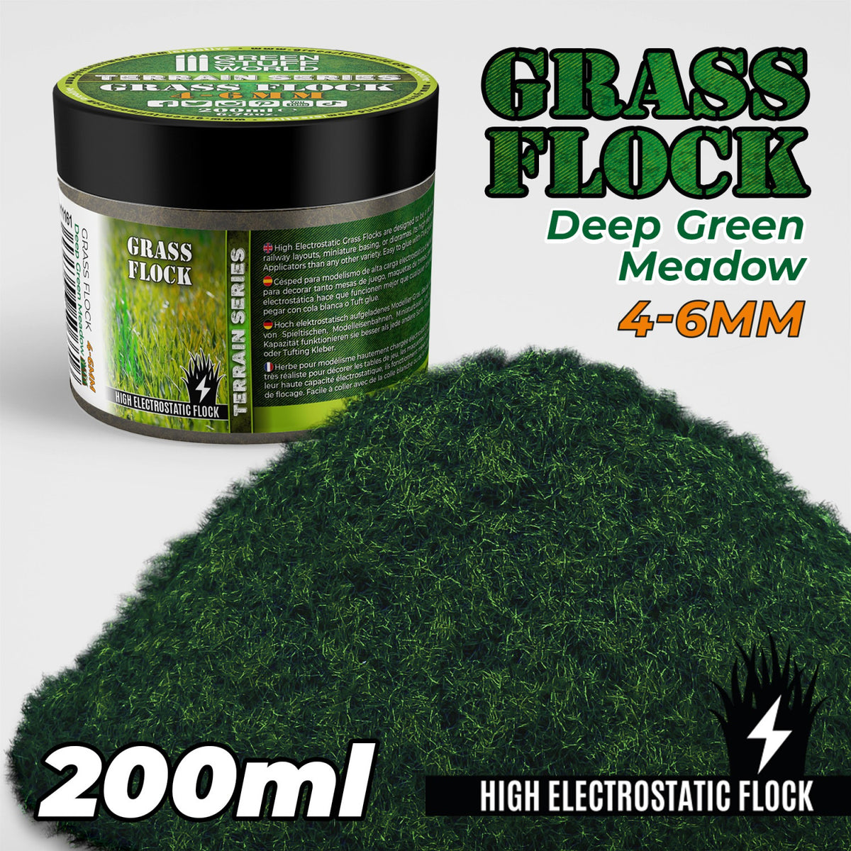 GSW 11161 Terrain Series Flock Nylon 4-6mm Deep Green Meadow 200ml.