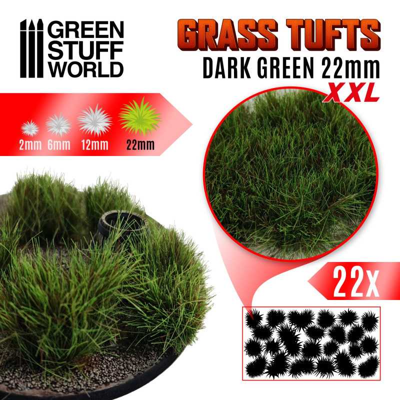 GSW 11448 Grass Tufts XXL Dark Green 22mm