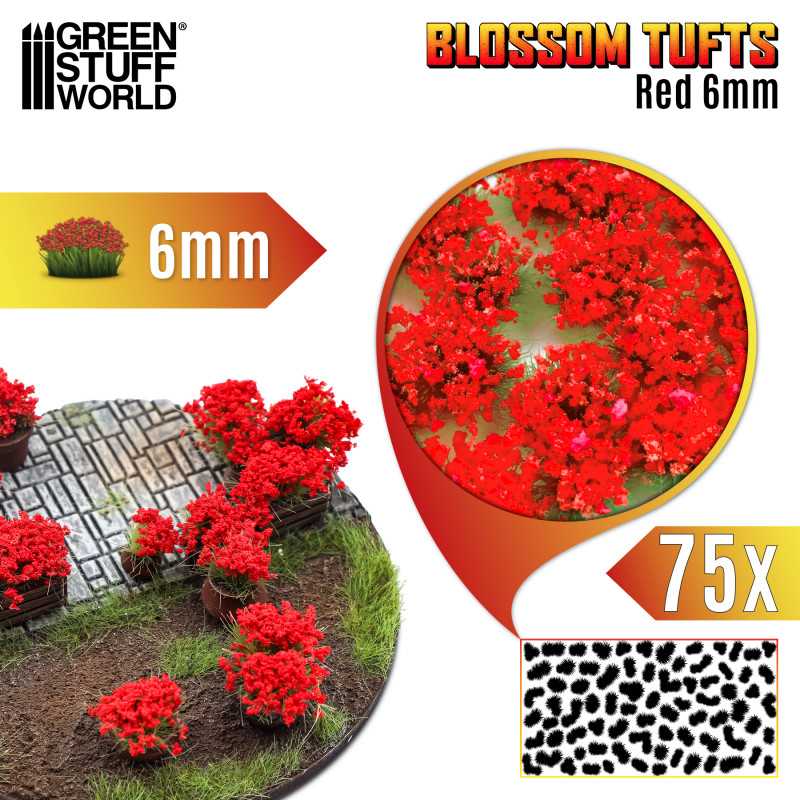 GSW 13002 Blossom Tufts Red  6mm